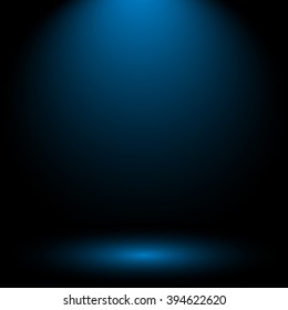 Empty Dark blue with Black vignette Studio well use as background.Vector Illustration.