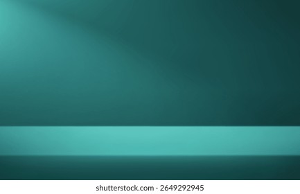 Empty Dark green studio room background space for selling products on the website. Vector illustration.