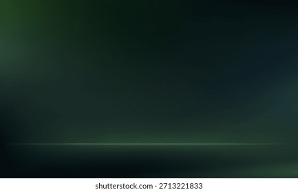 Vazio escuro verde estúdio quarto fundo Espaço para a venda de produtos, fundo, papel de parede, fundo, texto. Estúdio de quarto vazio com mesa. Ilustração vetorial.