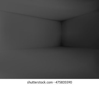 Empty Dark Grey Room Corner Vector