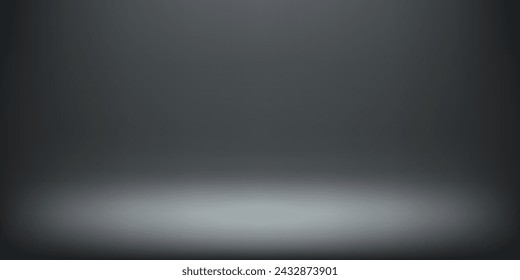 Empty dark grey studio room background. Space for selling products on the website. Vector illustration.
