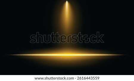 Empty dark studio room with spotlight. Bright light scene background. Light effect design. Vector illustration