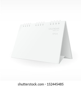 Empty desk calendar on white background - Vector illustration