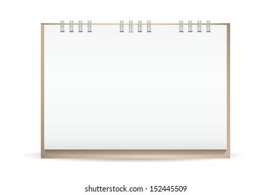 Empty desk calendar on white background - Vector illustration