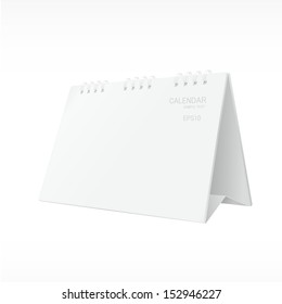 Empty desk calendar on white background - Vector illustration
