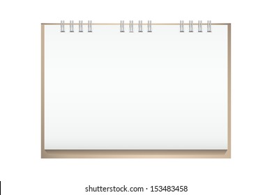 Calendario de escritorio vacío sobre fondo blanco - Ilustración vectorial