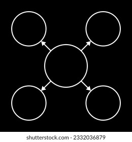 leeres Diagramm vier Kreise mit Pfeilen, Vektorgrafik 