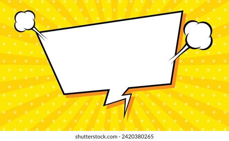 Empty dialog halftone background. comic book style, Blank comic speech bubble art background design