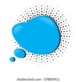 Empty dialog template in blue color and retro style.