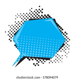 Empty dialog template in blue color and retro style.