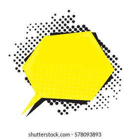Empty dialog template in yellow color and retro style.