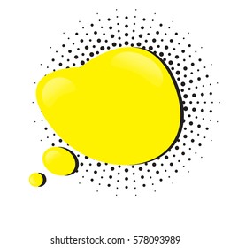 Empty dialog template in yellow color and retro style.