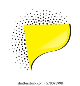 Empty dialog template in yellow color and retro style.