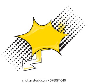 Empty dialog template in yellow color and retro style.
