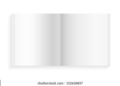 Empty diary book on white background - Vector illustration