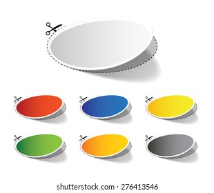  Empty discount price tags. Vector.