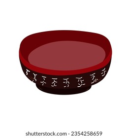 Empty dish, plate and bowl for food isolated colored doodle style icon. Vector illustration design for art, cover, print, menu, postcards, banner and social media post.