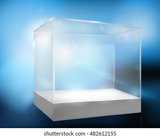 Empty display case. Vector illustration.