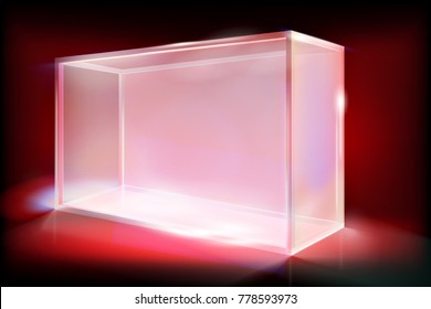 Empty display case. Vector illustration.