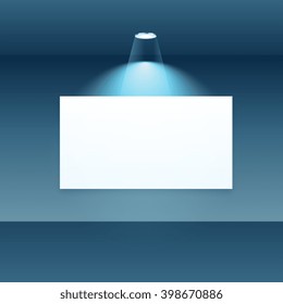 empty display frame with spot light