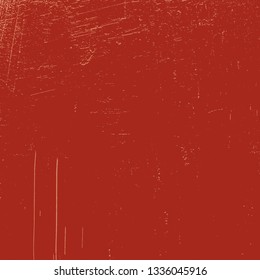 Empty Distressed Scarlet Background. Grunge Red Texture For your Design. Bloody artistic template. EPs10 vector