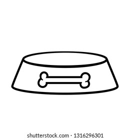 Empty dog bowl outline icon. Clipart image isolated on white background