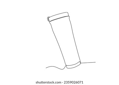 An empty drink bottle. Tumbler one-line drawing