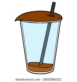 empty drink cup illustration hand drawn isolated vector