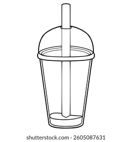 empty drink cup illustration hand drawn outline vector