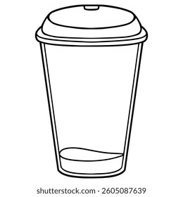 empty drink cup illustration hand drawn outline vector