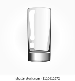 Empty drinking glass cup, isolated. Vector illustration.