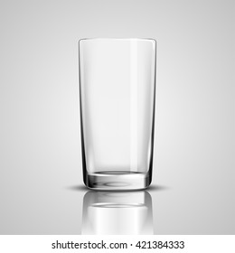 Leeres Trinkglas-Cup auf weißem Hintergrund. Illustrationssymbol: Vektorgrafik.
