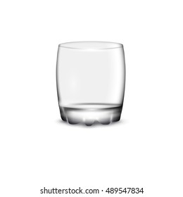 Empty drinking glass cup on white. Vector illustration