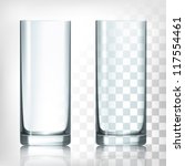Empty drinking glass cup. Transparent glass.