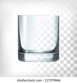 Empty Drinking Glass Cup. Transparent Glass.