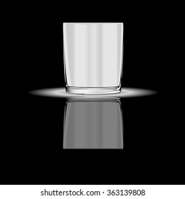 Empty drinking glass cup. Transparent glass.  Vector illustration .