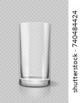 Empty drinking glass cup for water . Transparent vector
