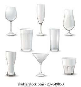 Leeres Trinkglas-Symbol-Set