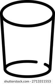 Icono de línea de vidrio de bebida vacío