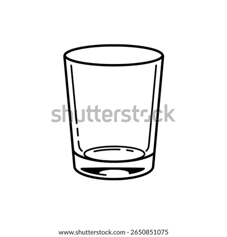 Empty drinking glass outline. Simple cup or tumbler line art icon.