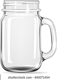 Empty Drinking Jar For Water, Juice,smoothies. Vector Isolated