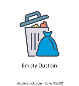 Empty Dustbin vector fill outline Icon Design illustration. Web And Mobile Application Symbol on White background EPS 10 File