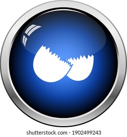 Empty Egg Shell Icon. Glossy Button Design. Vector Illustration.