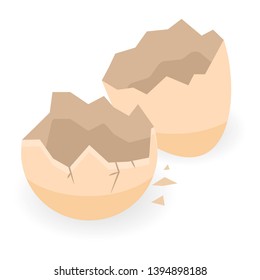 Empty eggshell icon. Isometric of empty eggshell vector icon for web design isolated on white background