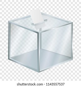 Empty election box mockup. Realistic illustration of empty election box vector mockup for on transparent background