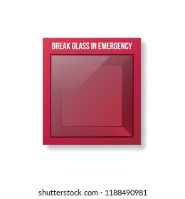 Empty Emergency Box. Glass emergency box.