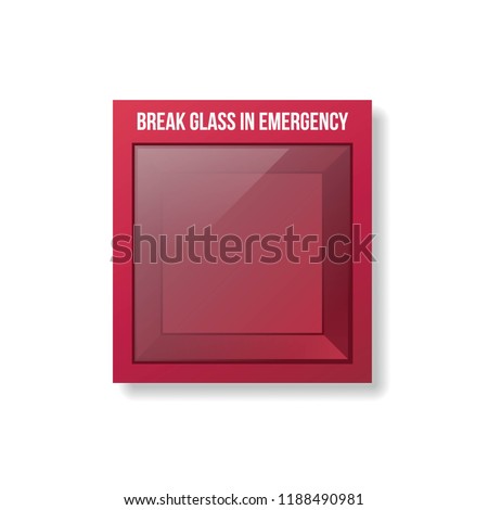 Empty Emergency Box. Glass emergency box.
