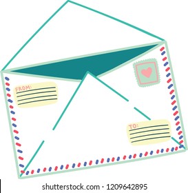 an empty envelope with the stamp without any description