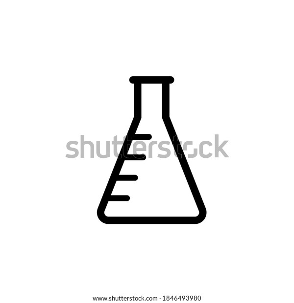 Empty Erlenmeyer Flask Line Icon Clipart Stock Vector Royalty Free 1846493980