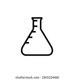 Empty erlenmeyer flask outline icon. Clipart image isolated on white background.